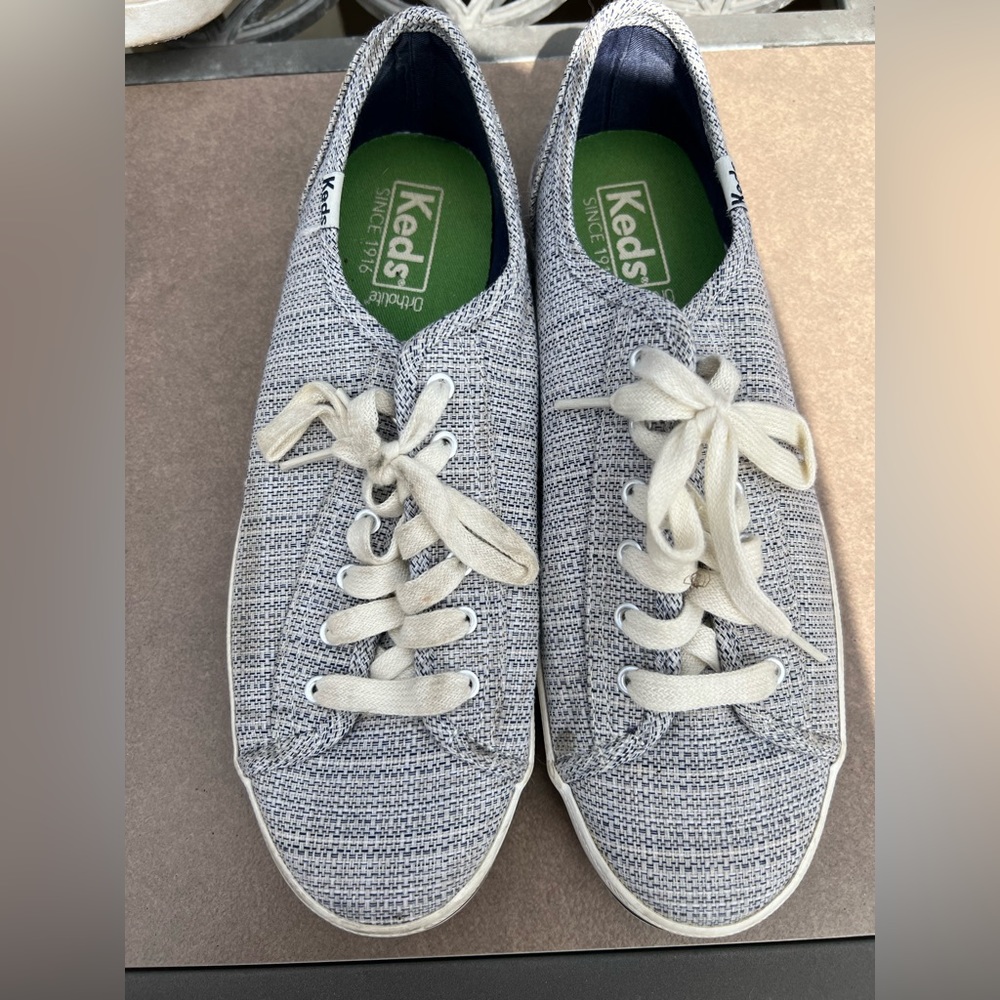 Keds Women's Kickstart Woven Fashion Sneaker, Navy, size 8 US